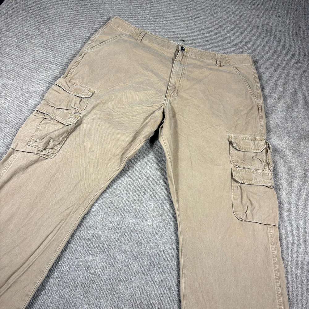 Wrangler Authentics Cargo Pants Mens 40X30 Beige Relaxed Straight Leg High Rise